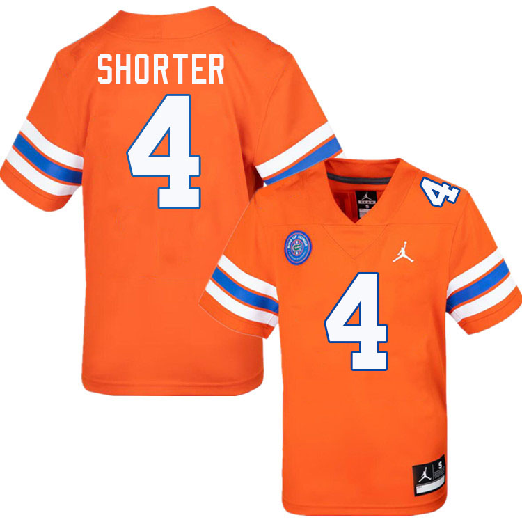Justin Shorter Florida Jersey,Florida Gators #4 Justin Shorter Jersey Youth Uniforms-Throwback Orange